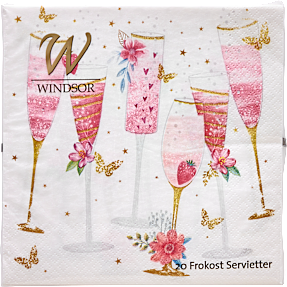 Windsor mønstrede servietter 33x33 cm 20-pak