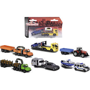 Majorette biler m. trailer 13 cm – flere varianter - assorteret