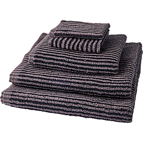 MAISON håndklæde 30x50 cm - strib grå og sort