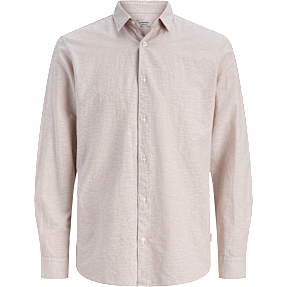 JJ REBEL herre skjorte i hørblanding str. XL - beige