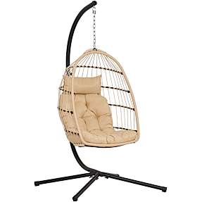 Sam hængestol inkl. hynder - natur/sort