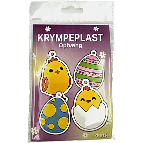 Påske krympeplast ophæng 4-pak - flere varianter - assorteret