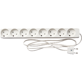 Elworks stikdåse med 8 udtag - hvid