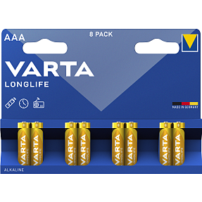 Varta Longlife AAA batterier 8-pak