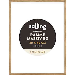 Ramme i massiv eg m. glas - 30x40 cm