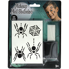 Halloween makeup sæt med skabeloner - sort