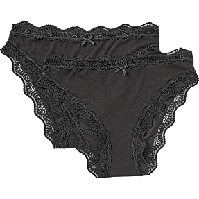 VRS dame 2-pak tai trusser str. 2XL - sort