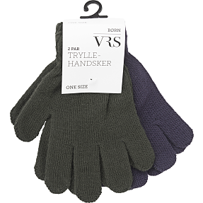 VRS børne 2-pak tryllehandsker str.  onesize - army/navy