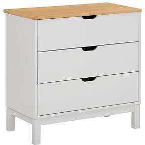 Pilou kommode - hvid og trælook