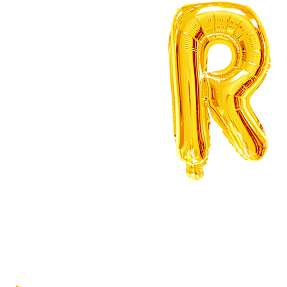 Folieballon "W" 35 cm - Guld