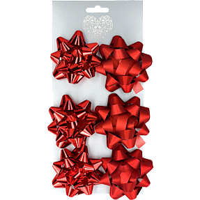 Julefryd stjerner 7 cm 6-pak - rød