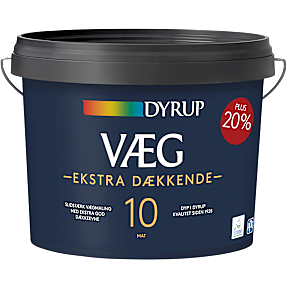 DYRUP vægmaling 10 ekstra dækkende 10,8 liter - hvid