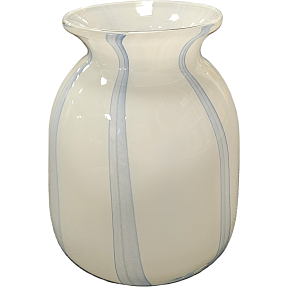 Vase med striber 12x15 cm - blå