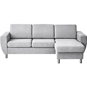 Rom Nordic vendbar sofa med chaiselong - lysegrå