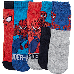 Spider-Man børne 5-pak strømper str. 26/30 - multifarvet