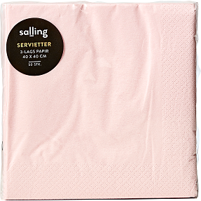 Salling ensfarvede servietter 40x40 cm 50-pak - rosa