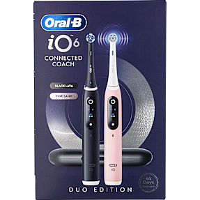 Oral-B iO6 Duo elektiske tandbørster - sort og rosa