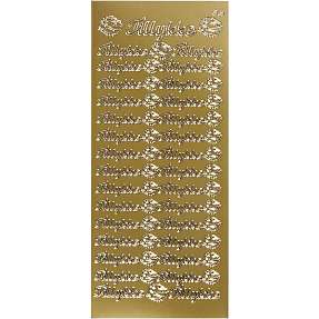 Klistermærker tillykke - guldfarvet