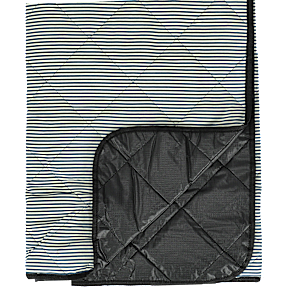 Picnic tæppe med striber - blå og hvid