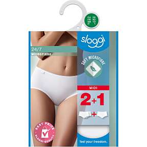 Sloggi dame 3-pak midi str. 42 - hvid