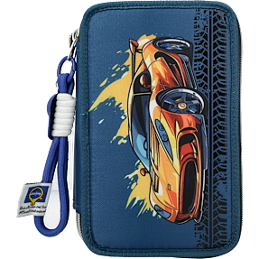 Danpen penalhus med indhold - racerbil