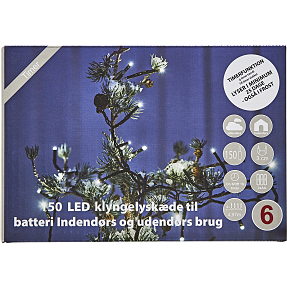 Klyngelyskæde med 150 LED - varm hvid