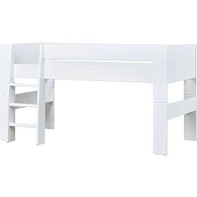 Hoppekids PURE halvhøj seng 90x200 cm - hvid