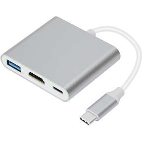 USB-C hub - sølvfarvet