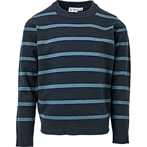 VRS børne strik bluse str. 110/116 - blå