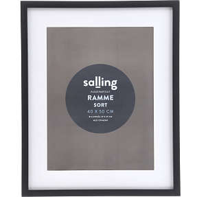 Sort passepartout ramme m. plexiglas - 40x50 cm