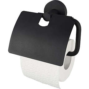 Haceka Kosmos toiletrulleholder med cover - mat sort