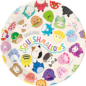 Squishmellow paptallerkener Ø: 23 cm 8-pak