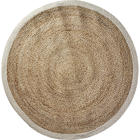 Jute tæppe - natur rund