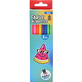 Danpen junior farveblyanter neon 8-pak