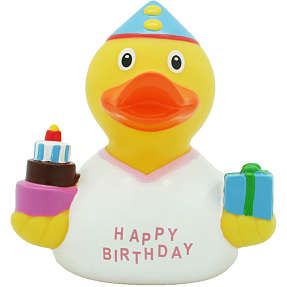 Lilalu badeand - fødselsdag hvid trøje