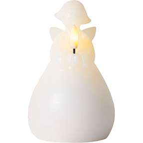 Julius LED engel med lys 6,5x10 cm - hvid