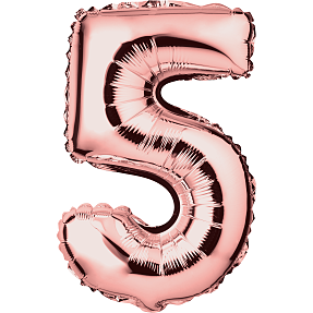 Salling tal folieballon nr. 5, H: 35 cm - rosegold