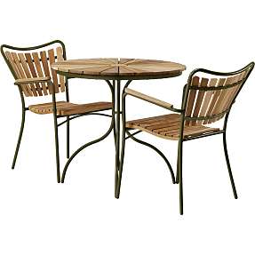 Kerteminde cafésæt med 2 stole grøn