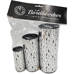 Bordbomber med dekoration 3-pak - flere varianter - assorteret