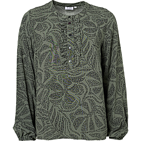 VRS dame bluse str. M - oliven