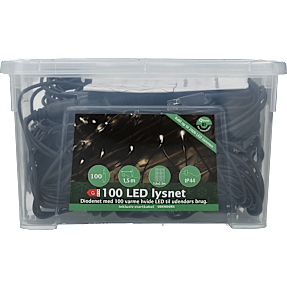 Q-line lysnet med 100 LED - varm hvid