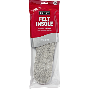 Derby filt sål str. 36/46 - grå