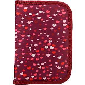 Danpen penalhus med indhold - pink med hjerter