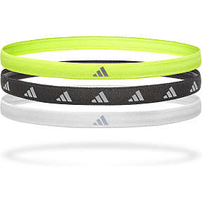 Adidas hårbånd 3-pak refleks -  neon gul, hvid og sort