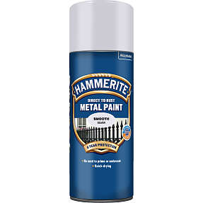 Hammerite Glat-effekt Spray sølvfarvet - 400 ml