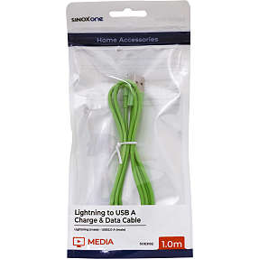 Sinox One Lightning kabel. 1m. Grøn