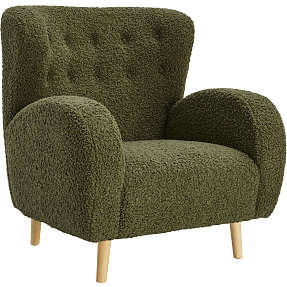 Pelle lænestol - grøn