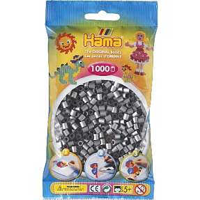 Hama midi perler 1000 stk. - sølvfarvet