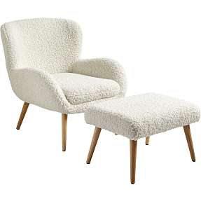 Dolly loungestol inkl. fodskammel - hvid