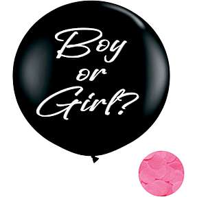 Gender reveal ballon 90 cm - Lyserød